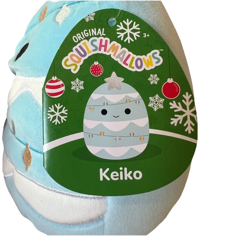 Squishmallows NWT Keiko Plush Toy‎ Blue Christmas Tree, 5